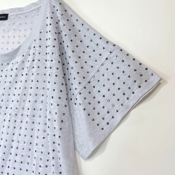 Techichi Short Sleeve Blouse Lace Beige Size M - Picture 4 of 6